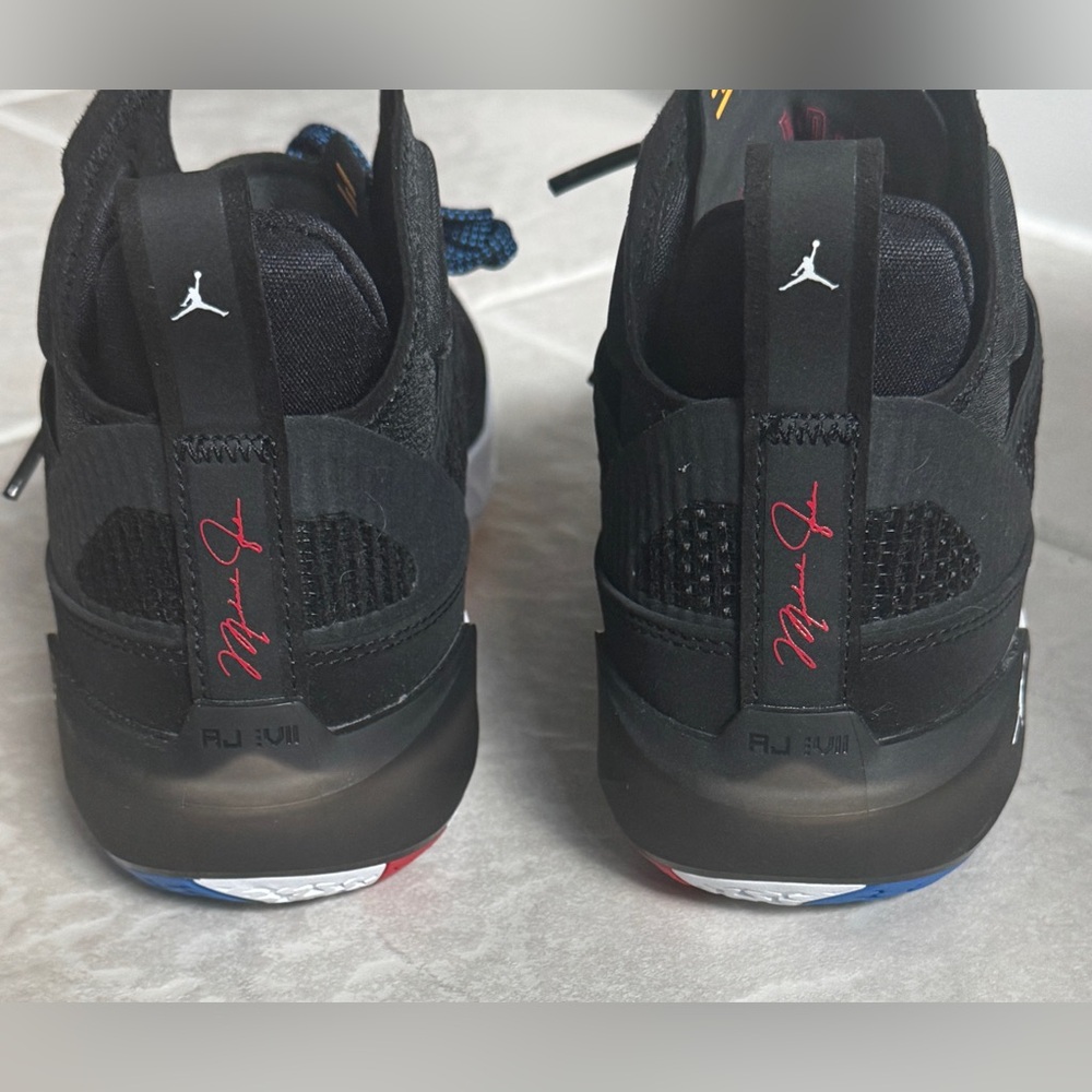 Jordan Kids Sneakers Black with Blue and Yellow Details - Picture 7 of 10